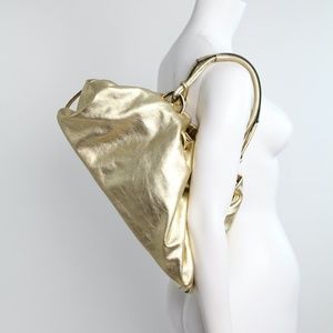 Tanner Krolle London Leather Handbag Tote Bag Hobo Luxury Gold Purse Soft